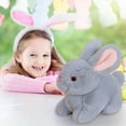 thumbnail image 3 of Q-630 Grey Plush Rabbits Toy Small Fluffy Bunny Doll Kids Decor Gift 15Cm High Soft Stuffed Animal, 3 of 9