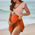 thumbnail image 4 of UPPADA 2 Piece Sets Swimsuit for Women Floral Printed Modest Two Piece Bathing Suits Tankini Cute Ruffle Tops with Skirts Loose Fit Tankini with Shorts Clearance,Orange,S, 4 of 7