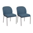 thumbnail image 3 of CorLiving Blakeley High Back Upholstered Indoor Dining Chairs with Metal Legs, Blue (Set of 2), 3 of 12
