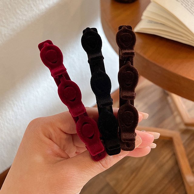 YAOBAMM Hair Clip Korean Style Hair Clip Elegant Simple Side Bang Flocking Double Layer Hairpin Hair Accessory