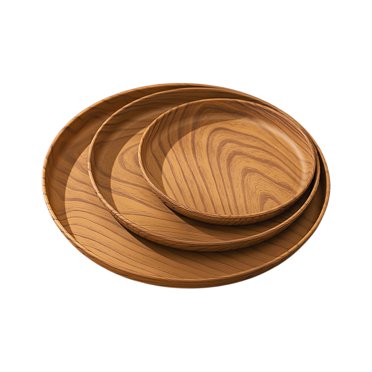 Kyusrd Soldes d'Été sur Tout! Ensemble de Trois Pièces Plateau Rond Imitation Grain de Bois Adapté au Plateau de Souper Ménager Plateau à Thé Plateau de Rangement pour Tasses d'Eau Ménager Plateau à Gâteau de Café