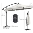 thumbnail image 3 of Outsunny 11FT Offset Hanging Patio Umbrella for Backyard, Cream White, 3 of 10