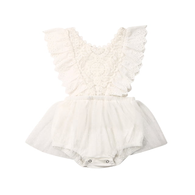 SUNSIOM Baby Girls Romper Lace Halter Backless Dress Jumpsuit