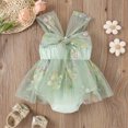 thumbnail image 4 of MIASHUI Barboteuse Robe Tutu en Maille Sans Manches à Broderie Florale pour Filles, Vert, 9-12 Mois, 4 of 8