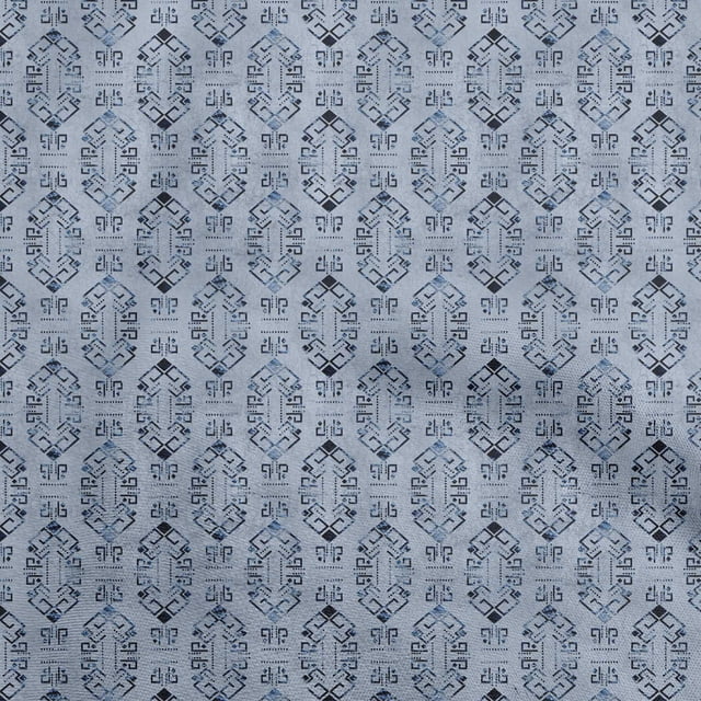 oneOone Rayon Dusty Blue Fabric Abstract Sewing Craft Projects Fabric Prints By Yard 56 Inch Wide