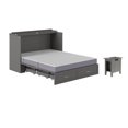 thumbnail image 1 of Home Square Ensemble de 2 Lits Escamotables Grand Coffre et Table d'Appoint Gris, 1 of 18