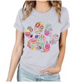 thumbnail image 1 of EGNMCR Chemises de Pâques pour Femmes Chemises Imprimé de Pâques Manches Courtes Col Rond T-Shirt Femmes, 1 of 3