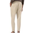 thumbnail image 4 of Pants for Men, Mens Fashion Drawstring Elastic Waist Solid Color Casual Length Pants, 4 of 8