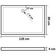 thumbnail image 4 of vidaXL Plateau de Base de Douche Rectangulaire en ABS Noir 80x120 cm, 4 of 4