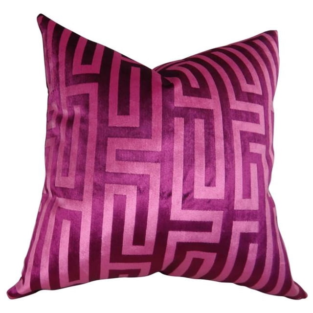 Plutus Cesire Labyrinthe de Velours Fait à la Main Jeter Oreiller, (Double Face 20" x 20")