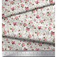 thumbnail image 2 of Soimoi Tissu en Poly Georgette Imprimé Feuilles et Roses au Mètre 52 Pouces de Large, 2 of 3