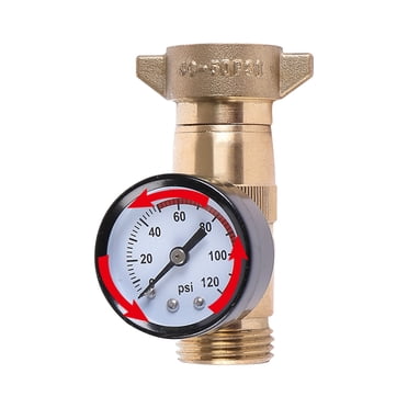 Dreparja Under $5 Brass RV Water Pressure Regulator, RV Water Regulator With Filter Screen And Gauge For Campers, Travel Trailers, RV Plumbing System