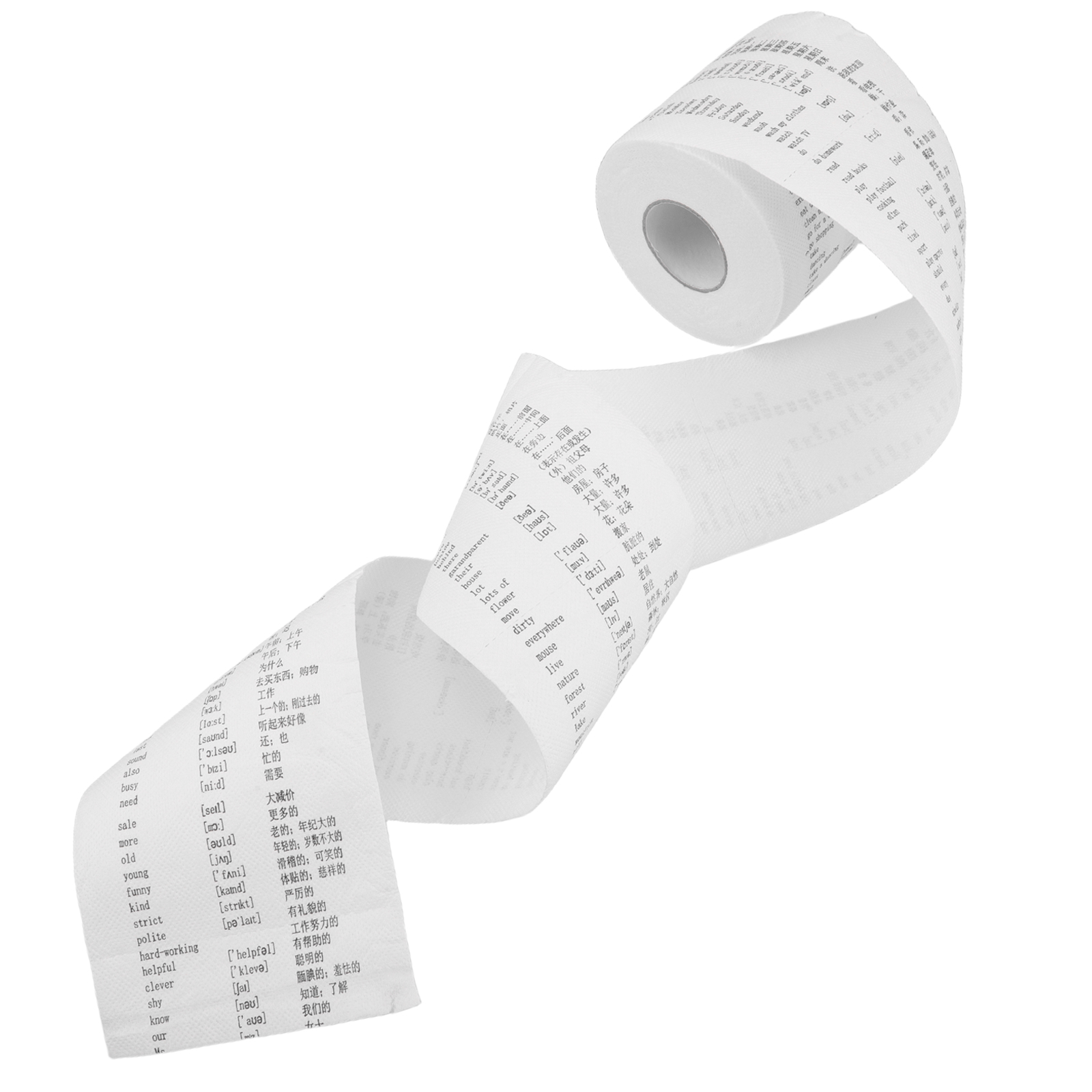 HEANUJJ Multi Color English Vocabulary Toilet Paper Roll Novelty Bathroom Tissue for Fun Home Use