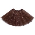 thumbnail image 1 of KIHOUT Clearance Toddler Girls Cute Party Dance Solid Color Net Yarn Sequins Stars Tulle, 1 of 5