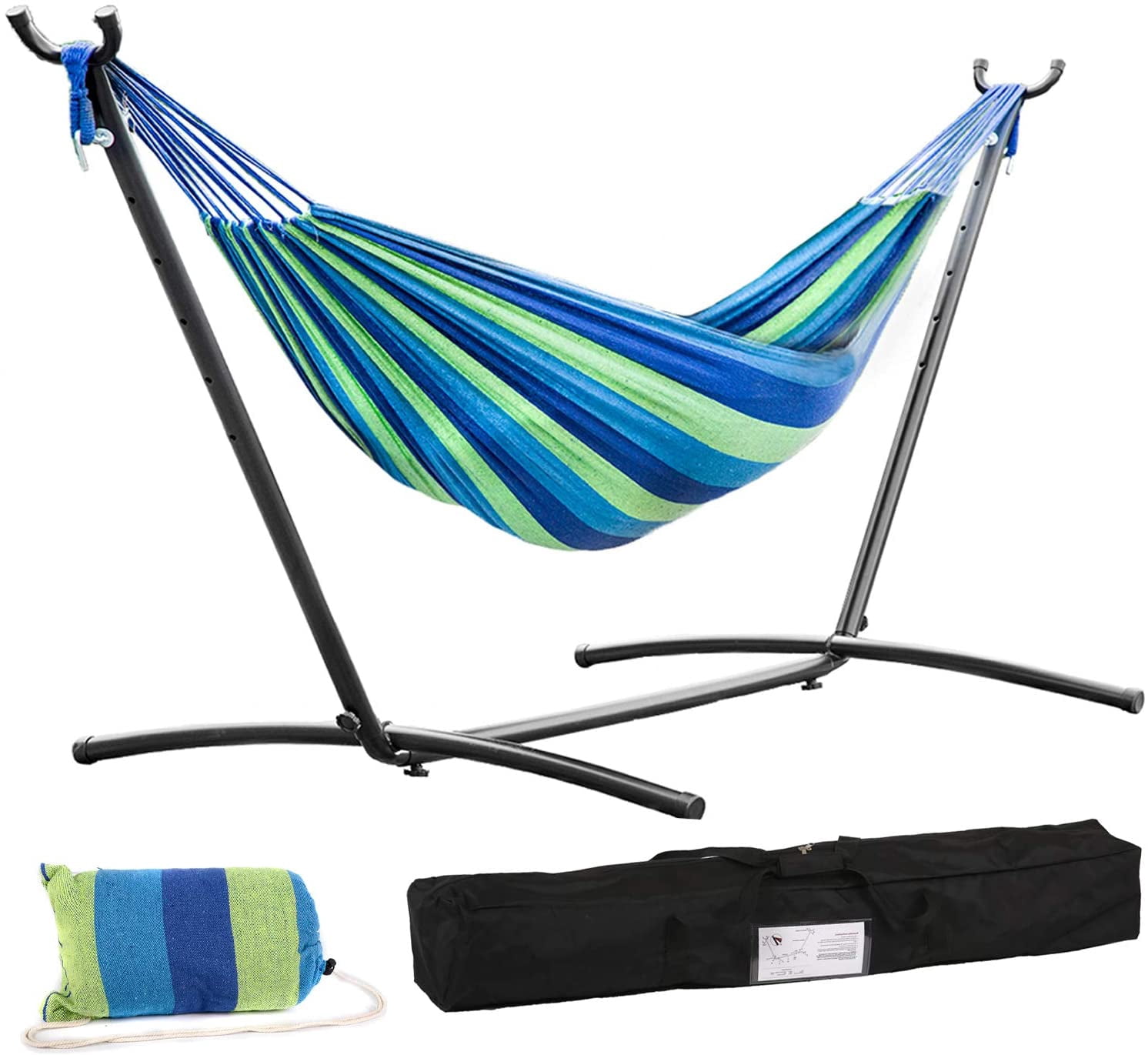 FDW Support de Hamac pour Patio Extérieur Ou Intérieur, Support en Acier Robuste de Qualité Supérieure, Bleu