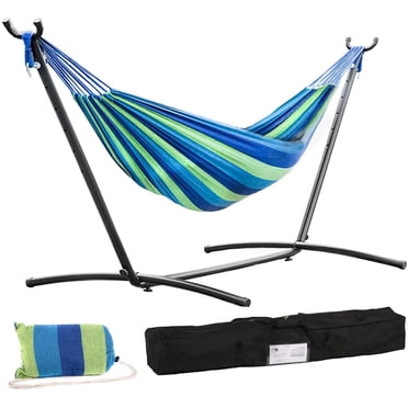 FDW Support de Hamac pour Patio Extérieur Ou Intérieur, Support en Acier Robuste de Qualité Supérieure, Bleu