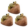thumbnail image 1 of 3 Pcs Statues de Grenouille en Résine pour Décoration Couleur Verte Design Classique Imperméable 4.5 Pouces, 1 of 8