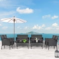 thumbnail image 1 of Costway 8PCS Patio Rattan Furniture Set Cushioned Sofa Coffee Table Backyard Grey, 1 of 10