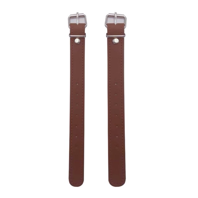 Children\'s Bicycle Leather Basket Strap With Metal Buckle Adjustable Kids Bike brown