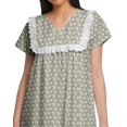 thumbnail image 3 of Moomaya Printed Short Sleeve Nightdress For Ladies Button Placket Nightwear, 3 of 5