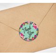 thumbnail image 3 of Darling Souvenir Rond 45 Pcs Floral & Vignes Bord Vert Mer Merci Autocollants Enveloppe Sceau-1,6 Pouces, 3 of 4