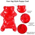 thumbnail image 3 of Reflective Cozy Waterproof Windproof Dog Snowsuit Cute Warm Fleece Padded Cold Weather Pet Clothes - Red Four-leg Style,XXL, 3 of 7