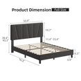 thumbnail image 2 of Bed Frame with Headboard Adjustable, Modern Linen Upholstered Twin Platform Bed Frame with Wooden Slat Support, No Box Spring Needed, 2 of 9