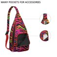 thumbnail image 4 of Rainbow Zebra Print Sling Bag - Colorful Abstract Zebra Stripes Crossbody Backpack for Women & Men, Modern Fashion Shoulder Bag (Cute Cartoon Zebra Pattern, Water-Resistant & Lightweight), 4 of 4