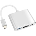thumbnail image 1 of USB-C Digital AV Multiport Adapter, Apple MFi Certified Digital AV Dongle with HDMI 4K@60Hz & USB-A 3.0 & 100W Charge for iPhone 15, MacBook Pro Air M1 M2 M3, iPad Pro, iMac, Samsung S24 and More, 1 of 7