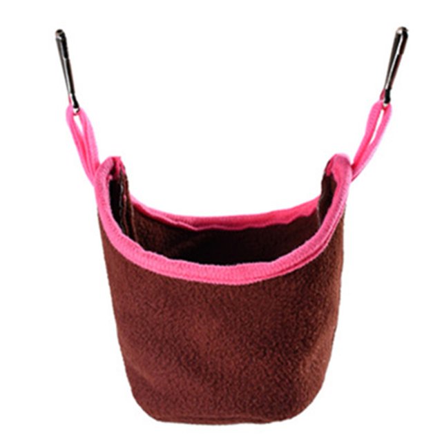 Pet Hanging Hammock Hamster Hammock Warm Hanging Small Animal Hammock With Hook For Small Animals RabbitsCoffee Red
