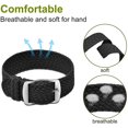 thumbnail image 3 of Bracelet Unisexe en Nylon Perlon avec Boucle Argentée en Acier Inoxydable, Noir, 22 mm, 3 of 6