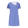 thumbnail image 4 of Liquidation & Promo, Robe Mi-Mollet à Manches Courtes Unie pour Femmes, Robe Mi-Mollet à Manches Courtes Unie Simple et Élégante pour un Usage Quotidien Parfait pour les Voyages, 4 of 8