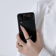 thumbnail image 5 of For Samsung Galaxy Z Flip4 5G Ring Buckle Genuine Leather Large Pebbled Phone Case Green, 5 of 5