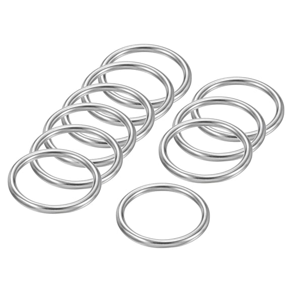 Unique Bargains 50mmx61mm Dia 304 Stainless Steel O Ring Seamless Welded O-Ring for DIY 10 Pack