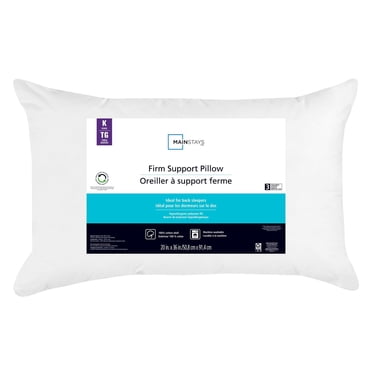 Mainstays Firm Support Bed Pillow, King- Cotton Cover, Back Sleeper