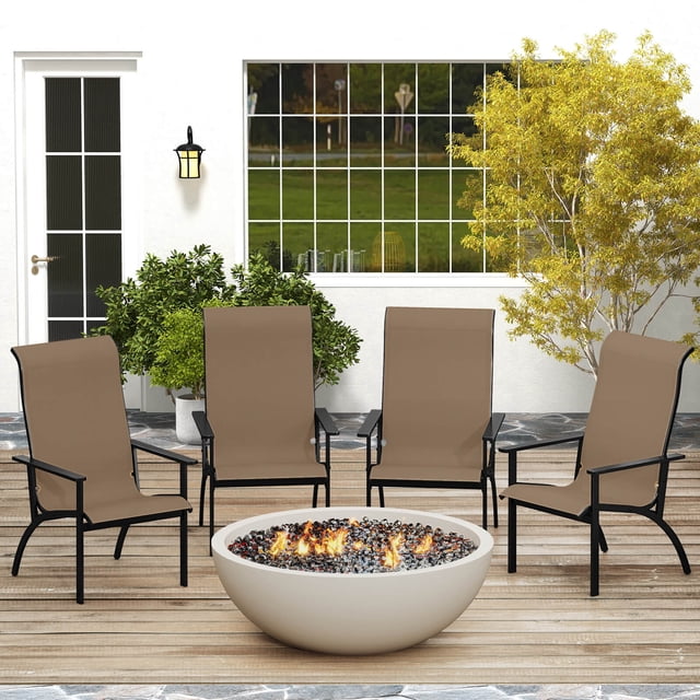 Costway 4PCS Adirondack Chair with 400 lbs Weight Capacity High Back and Metal Frame