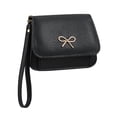 thumbnail image 2 of Women’s Lychee Pattern Soft Leather Bowknot Coin Purse Card Holder Mini Handbag with Zip Closure, Card Slots, ID Window and Coin Compartment, 2 of 6
