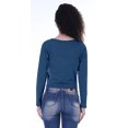 thumbnail image 4 of Moomaya T-Shirt Court à Manches Longues pour Femmes avec Nœud à l'Avant, T-Shirt d'Été Uni, Hauts, 4 of 7