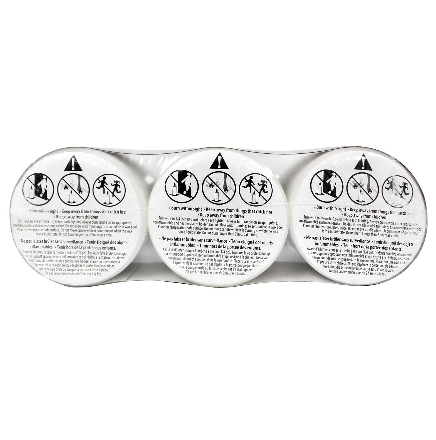 Mainstays 3PK bougies piliers blanc, non parfumé