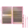 thumbnail image 1 of DIY Cluster Lashes Kit: 30D/40D/50D Mixed Curl, Ultra-Large Capacity, Reusable High-Density Fiber, Easy Application for Beginners, Long-Lasting Sweatproof, Pink Tools Included - DIY-JMS-180, 1 of 4