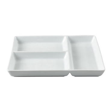 Better Homes & Gardens Plateau divisé rectangulaire en porcelaine blanche 9 x 10