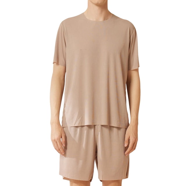 WRKEKC Ensemble de Pyjama pour Homme Décontracté Col Rond Manches Courtes Short Ensemble de Nuit pour Homme Été Tenue d'Intérieur