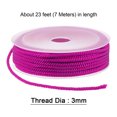 thumbnail image 2 of Unique Bargains Twisted Nylon Twine Thread Beading Cord 3mm 7M/23 Feet Extra Strong Braided Nylon String, Hot Magenta, 2 of 6