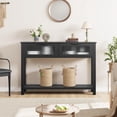 thumbnail image 2 of Yiwa 43-Inch Slim Console Table, Modern 2-Tier Sofa/Entryway Table with 2 Glass Storage Drawers for Living Room, Hallway & Foyer, 2 of 7