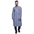 thumbnail image 2 of Atasi Kurta Imprimé pour Hommes Col Mandarin Popeline de Coton Kurta Chemise Décontractée, 2 of 7