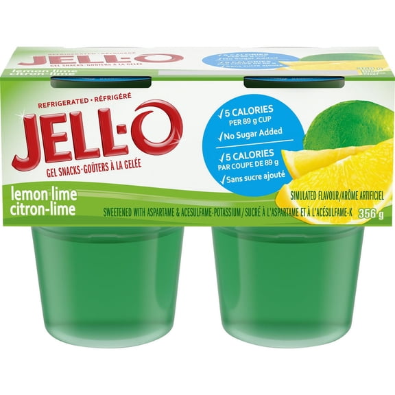 Goûters À La Gelée Réfrigéré Prêt-À-Servir À Saveur De Citron-Lime Sans Sucre Ajouté, Paquet De 4