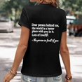 thumbnail image 4 of LUOGENLI T-shirts pour Femme pour Femmes Dames Mode Décontractée Couleur Unie Col Rond T-Shirt à Lettres Imprimées Manches Courtes Haut T-shirts pour Femmes T-shirts Graphiques T-shirts Amusants Vêtements d'Été Noir G, 4 of 5
