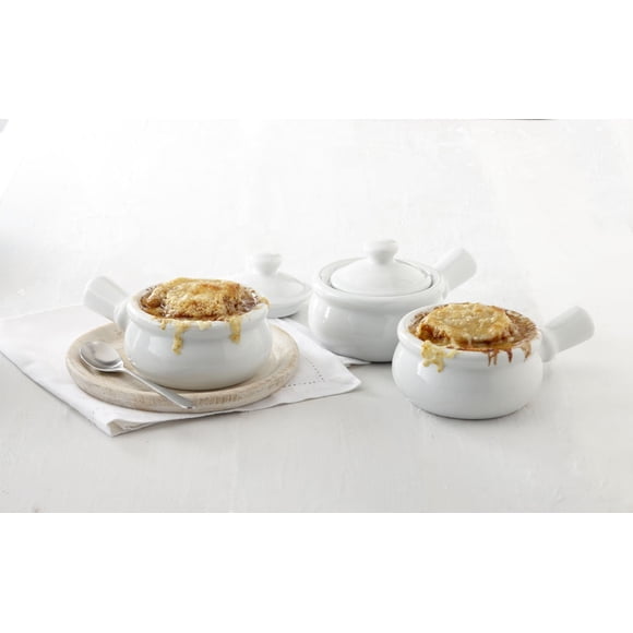 Trudeau Maison 4-Piece Porcelain Onion Soup Bowl Set