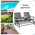thumbnail image 4 of Costway 2 Person Outdoor Patio Double Glider Chair Loveseat Rocking w/Center Table Gray, 4 of 9