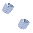 thumbnail image 3 of QualitChoice Simple Design Solid Color False Collar Formal Fashion Chiffon Fake Half Shirt Decorative Detachable Lapel Clothing Decor Blue Point 2PCS, 3 of 6